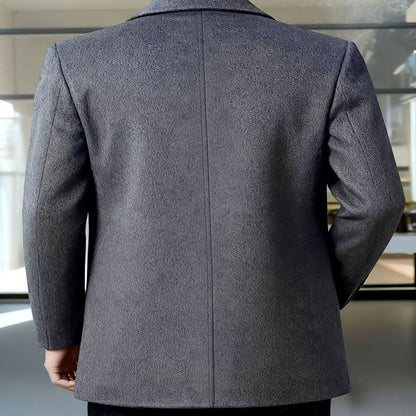 Samuel | Men's Single-Breasted Loose Fit Wool Trench Coat