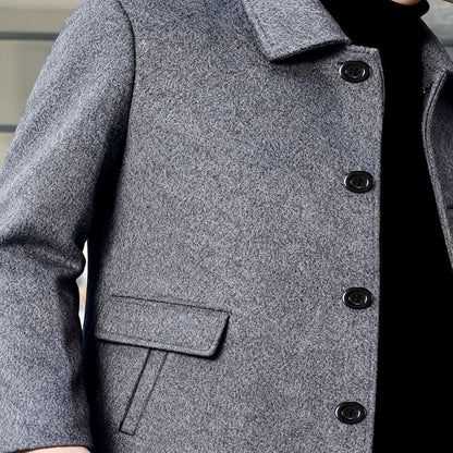 Samuel | Men's Single-Breasted Loose Fit Wool Trench Coat