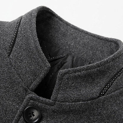 Nathan | Men's High-Neck Wool Trench Coat