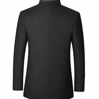 Nathan | Men's High-Neck Wool Trench Coat
