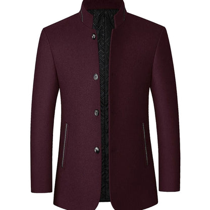 Nathan | Men's High-Neck Wool Trench Coat