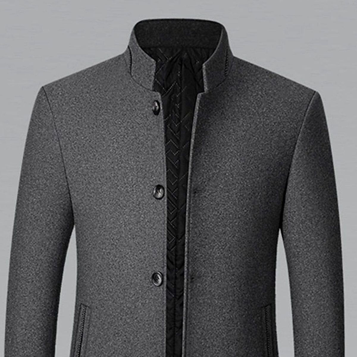Nathan | Men's High-Neck Wool Trench Coat