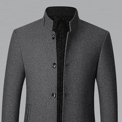 Nathan | Men's High-Neck Wool Trench Coat