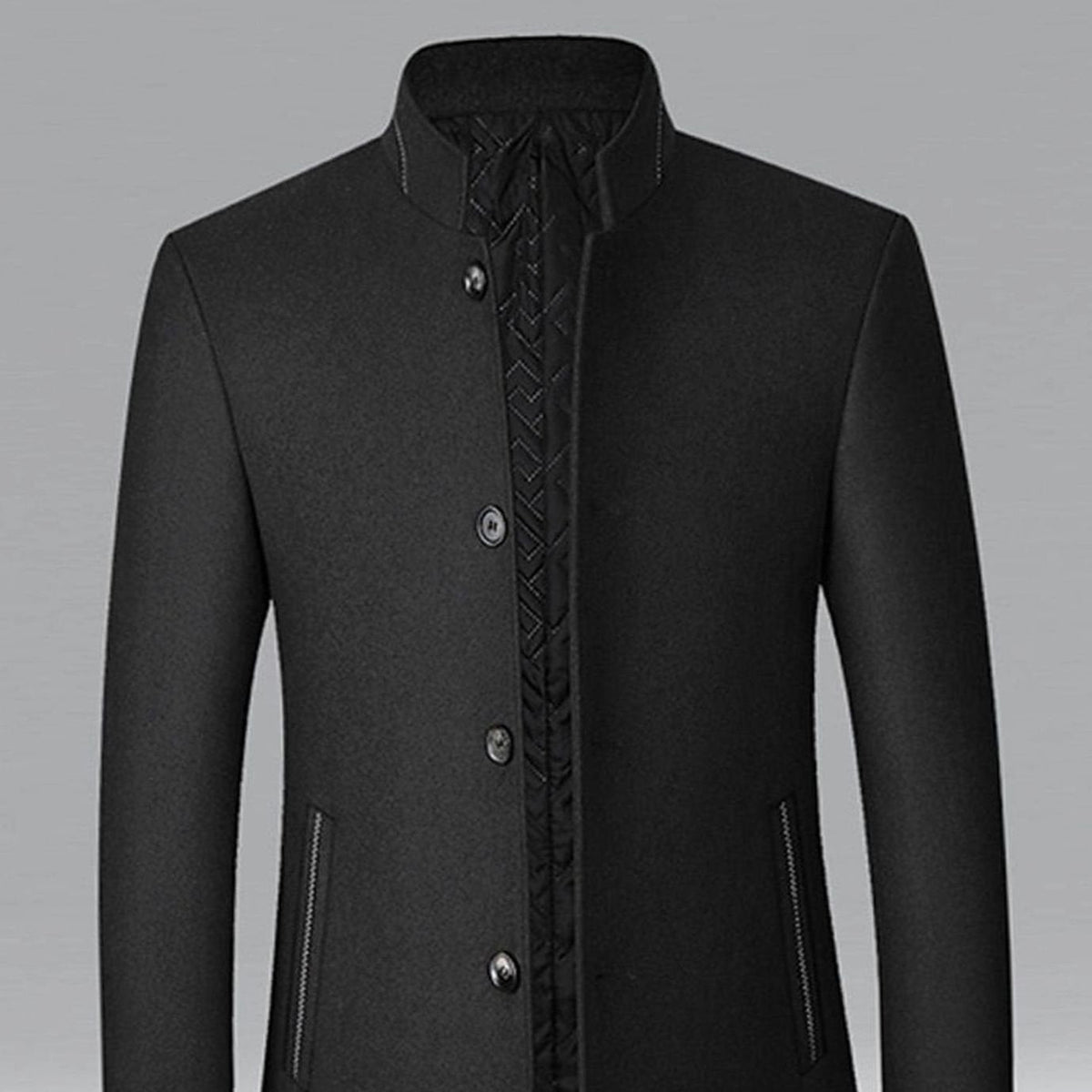 Nathan | Men's High-Neck Wool Trench Coat