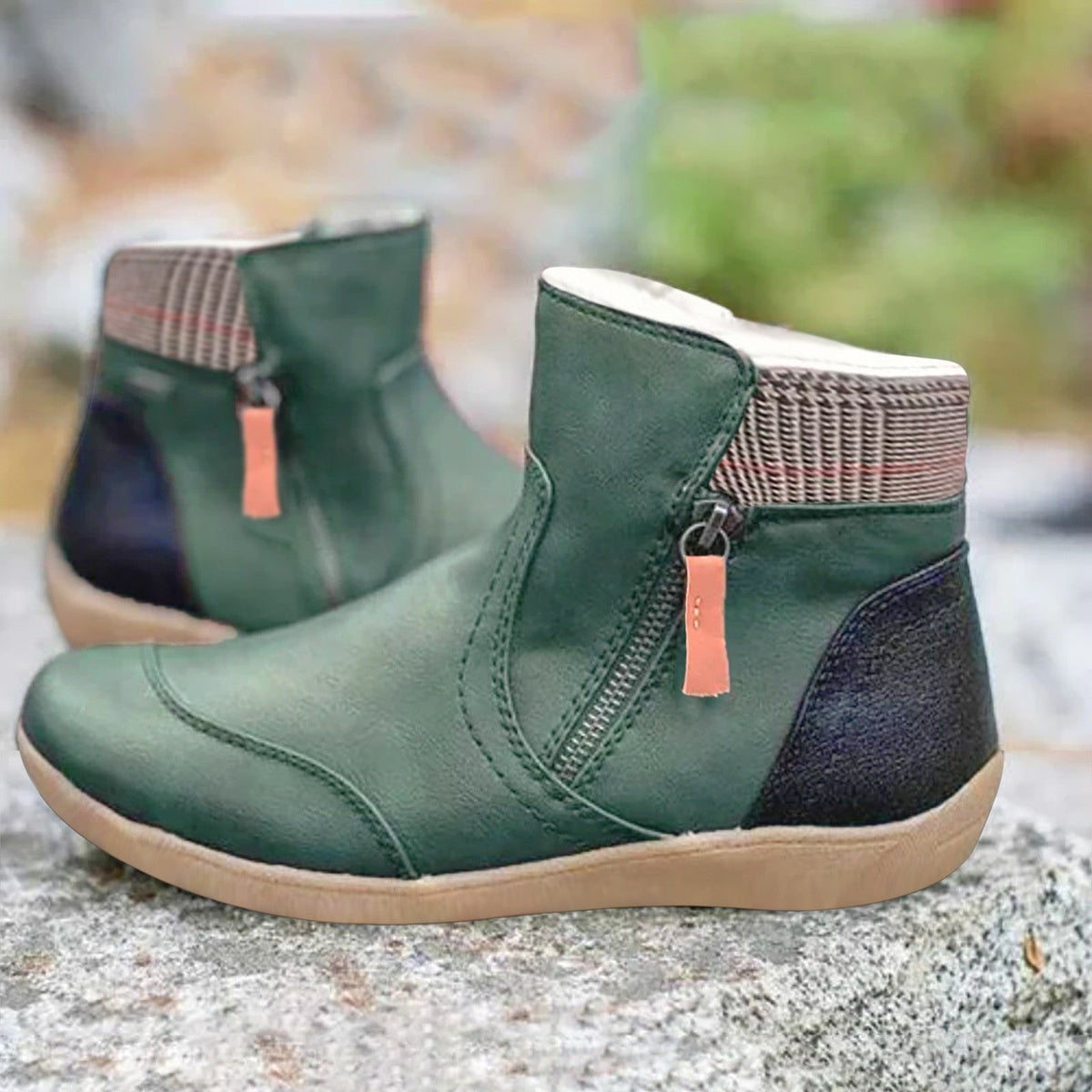 Eleanor | Women's waterproof leather ankle boots with zipper