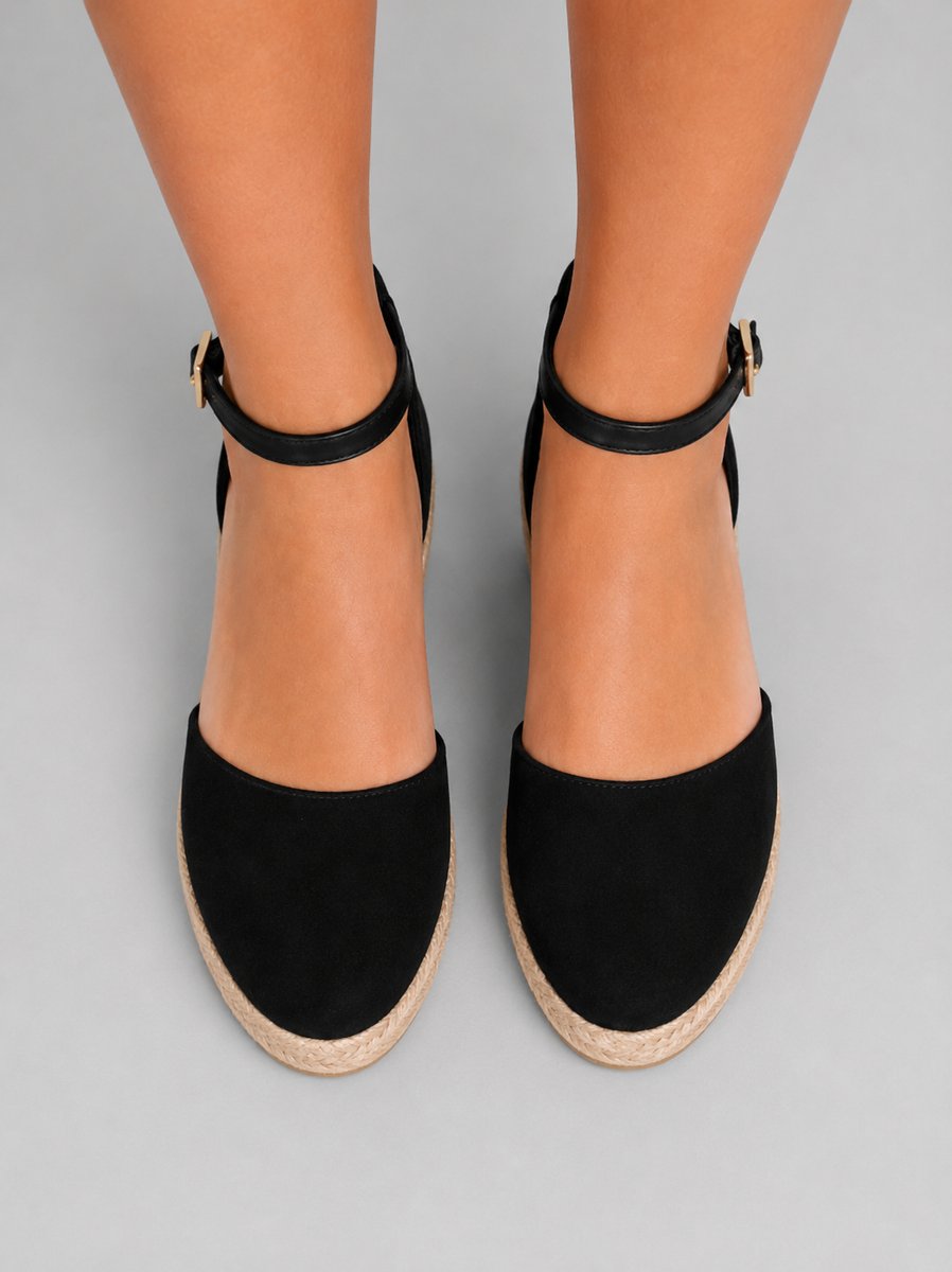 Isabella | Closed-toe wedge espadrille sandals with ankle strap