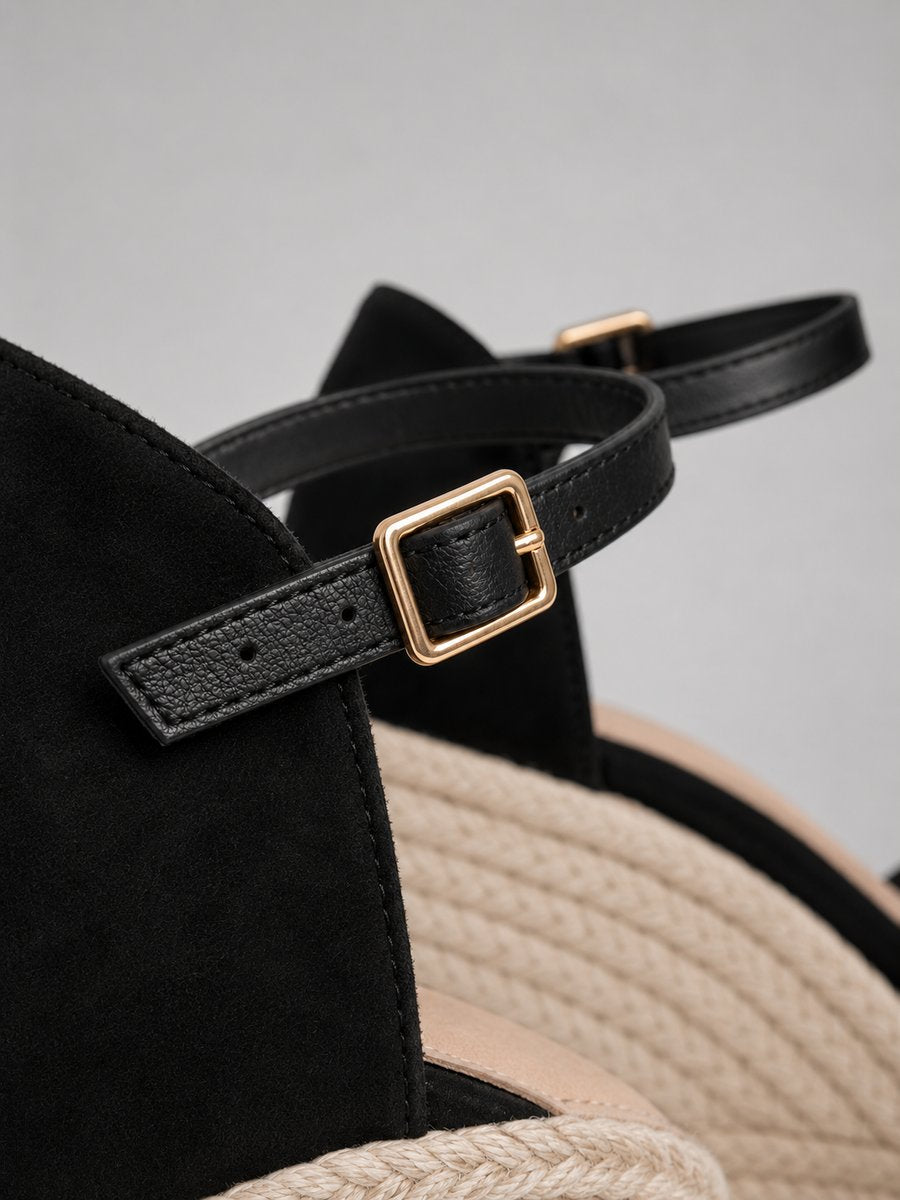 Isabella | Closed-toe wedge espadrille sandals with ankle strap
