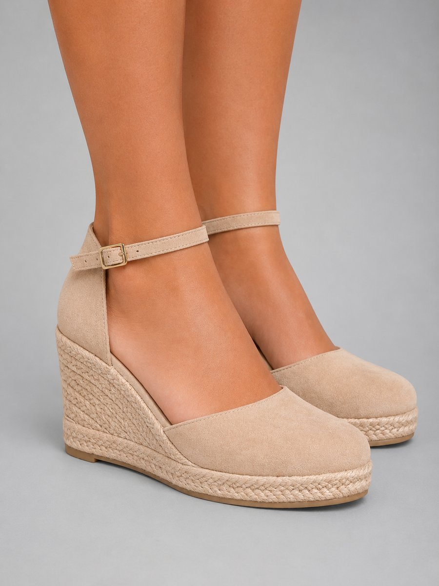 Isabella | Closed-toe wedge espadrille sandals with ankle strap
