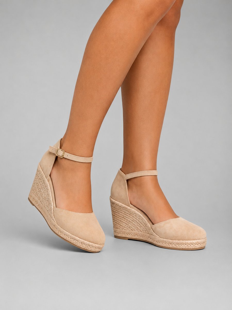 Isabella | Closed-toe wedge espadrille sandals with ankle strap