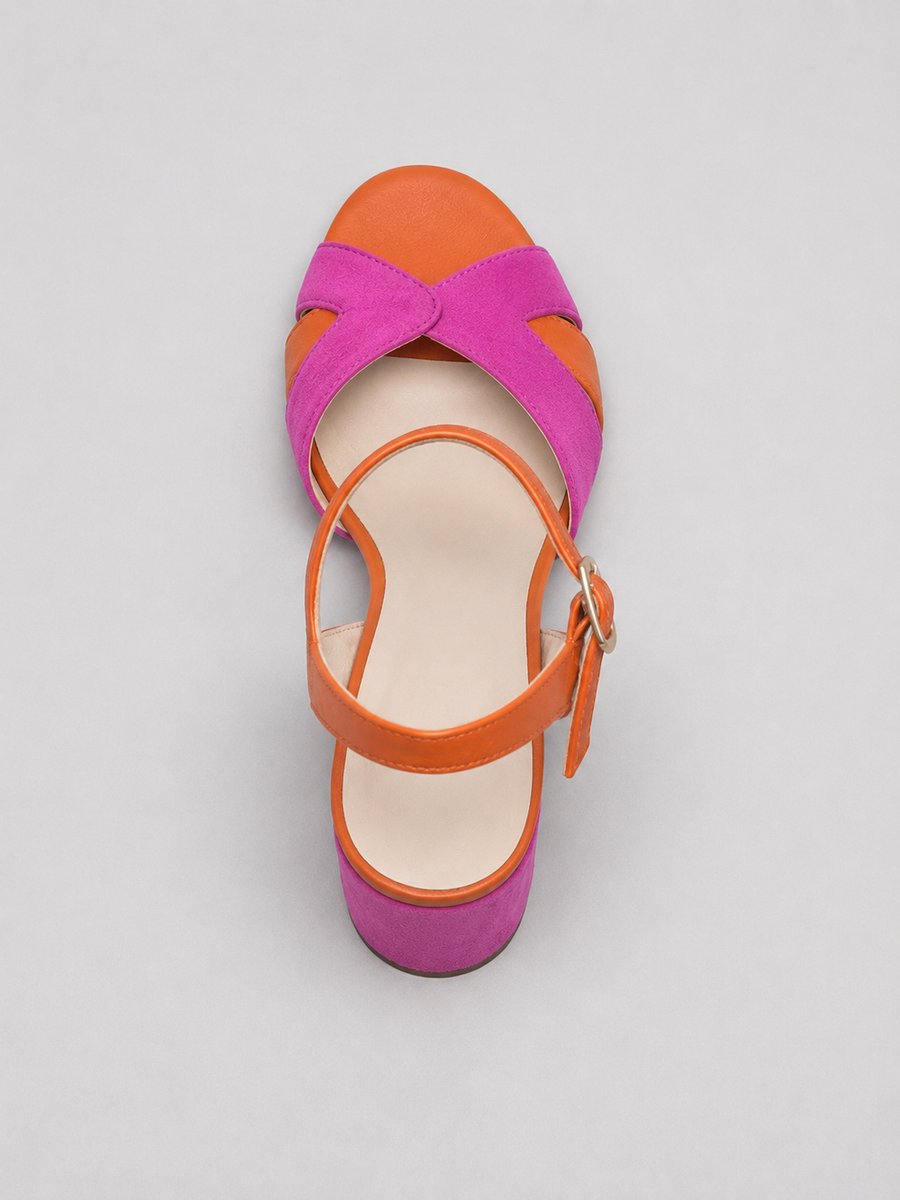 Penelope | Open-toe color-block block-heel sandals