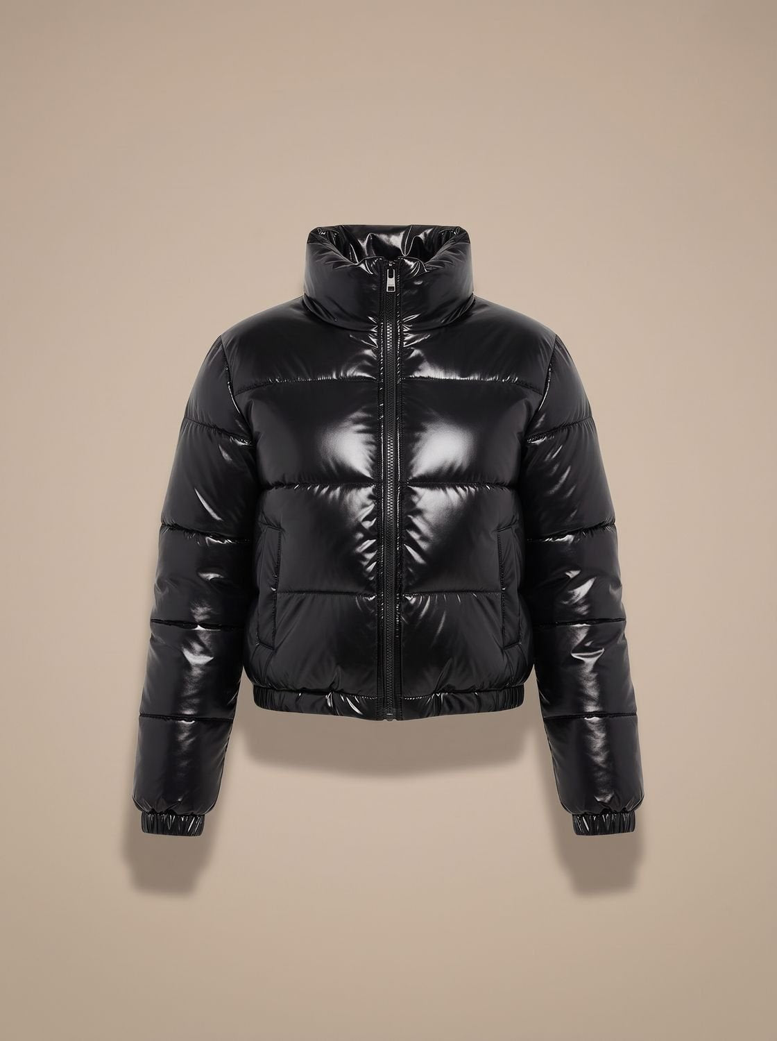 Scarlett | Women's Short, Shiny Puffer Jacket with Zipper