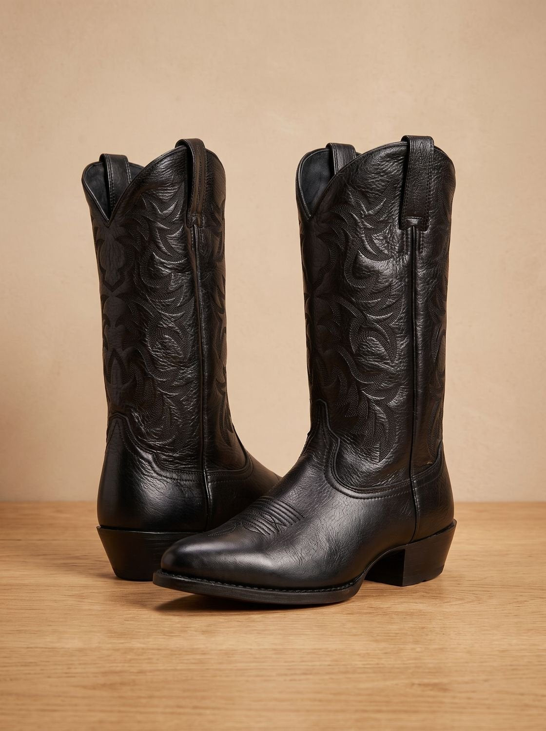 Aria | Botas cowboy bordadas de media caña para mujer con tacón ancho