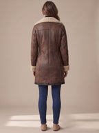 Grace | Women's Faux Suede Zip-Up Jacket with Shearling Collar