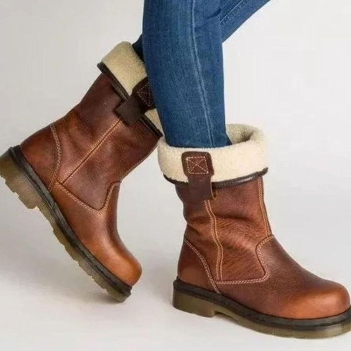 Madison | Women's fleece-lined leather winter boots