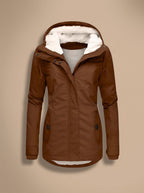 Madison | Chaqueta impermeable con forro polar, capucha y cremallera para mujer