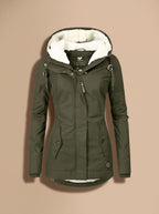 Madison | Chaqueta impermeable con forro polar, capucha y cremallera para mujer