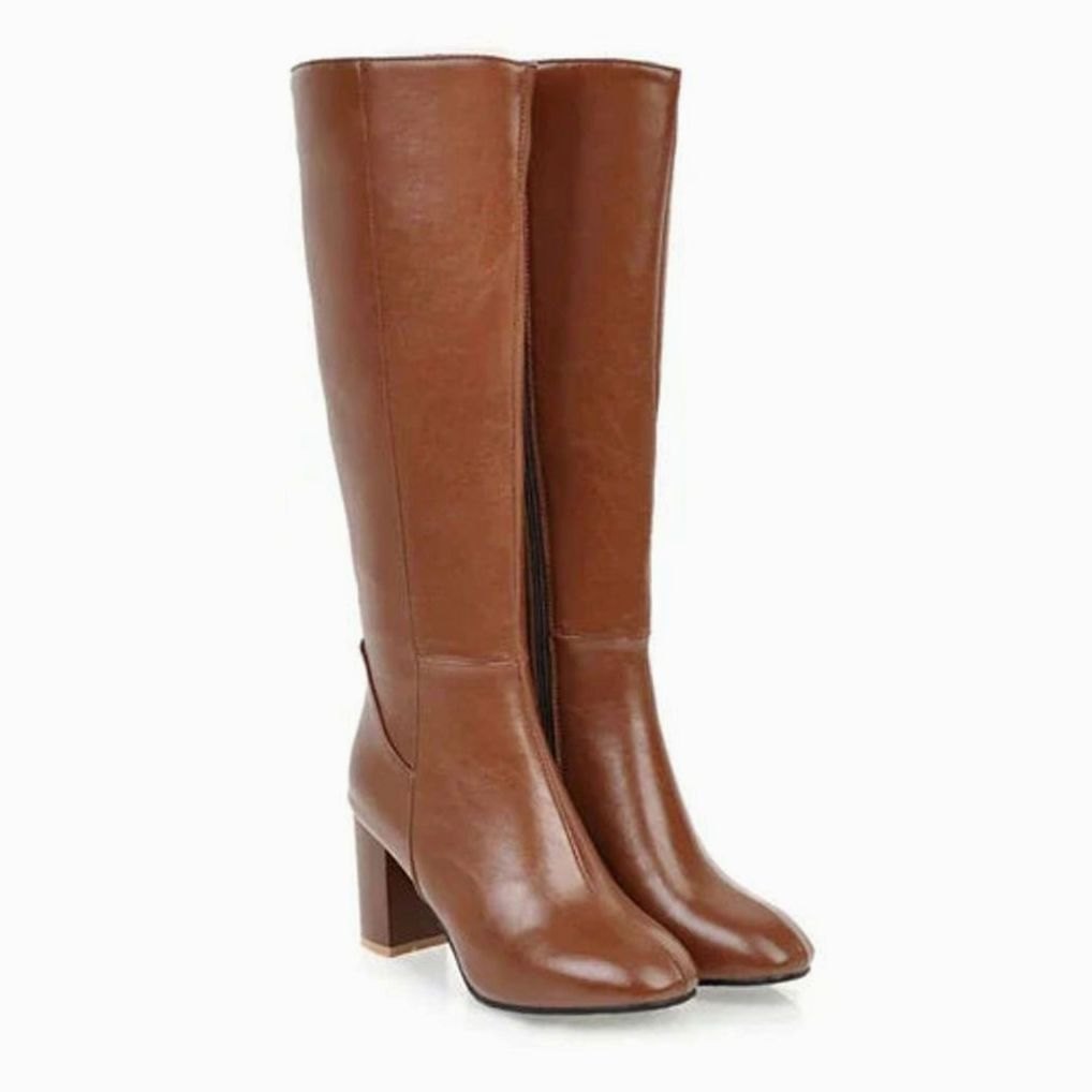 Evelyn | Women's knee-high block heel boots with side zipper