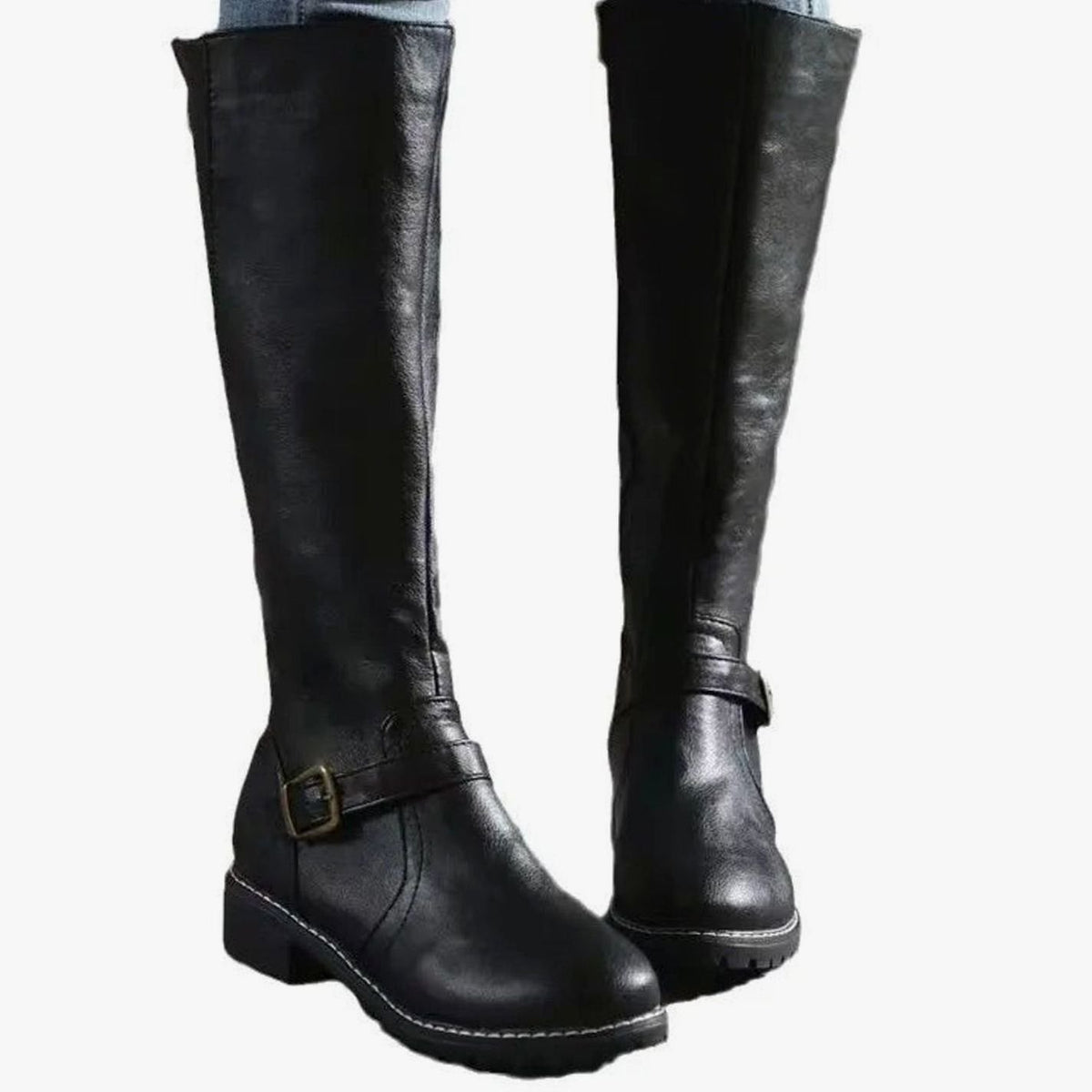 Scarlett | Women's knee-high leather orthopedic boots with buckle
