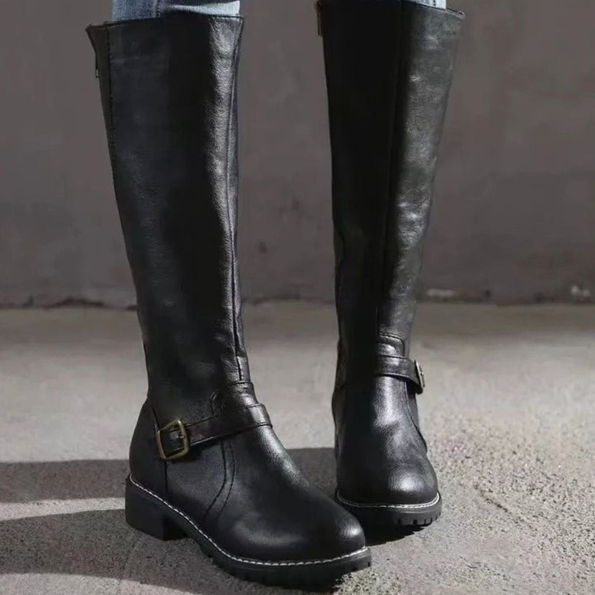 Scarlett | Women's knee-high leather orthopedic boots with buckle