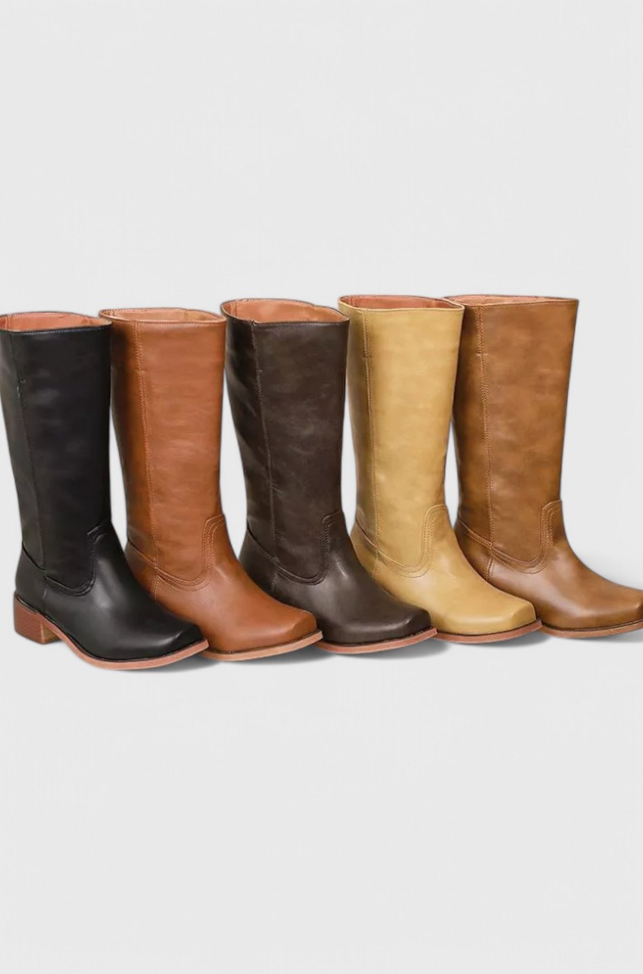 Penelope | Women's knee-high leather boots with stacked heel