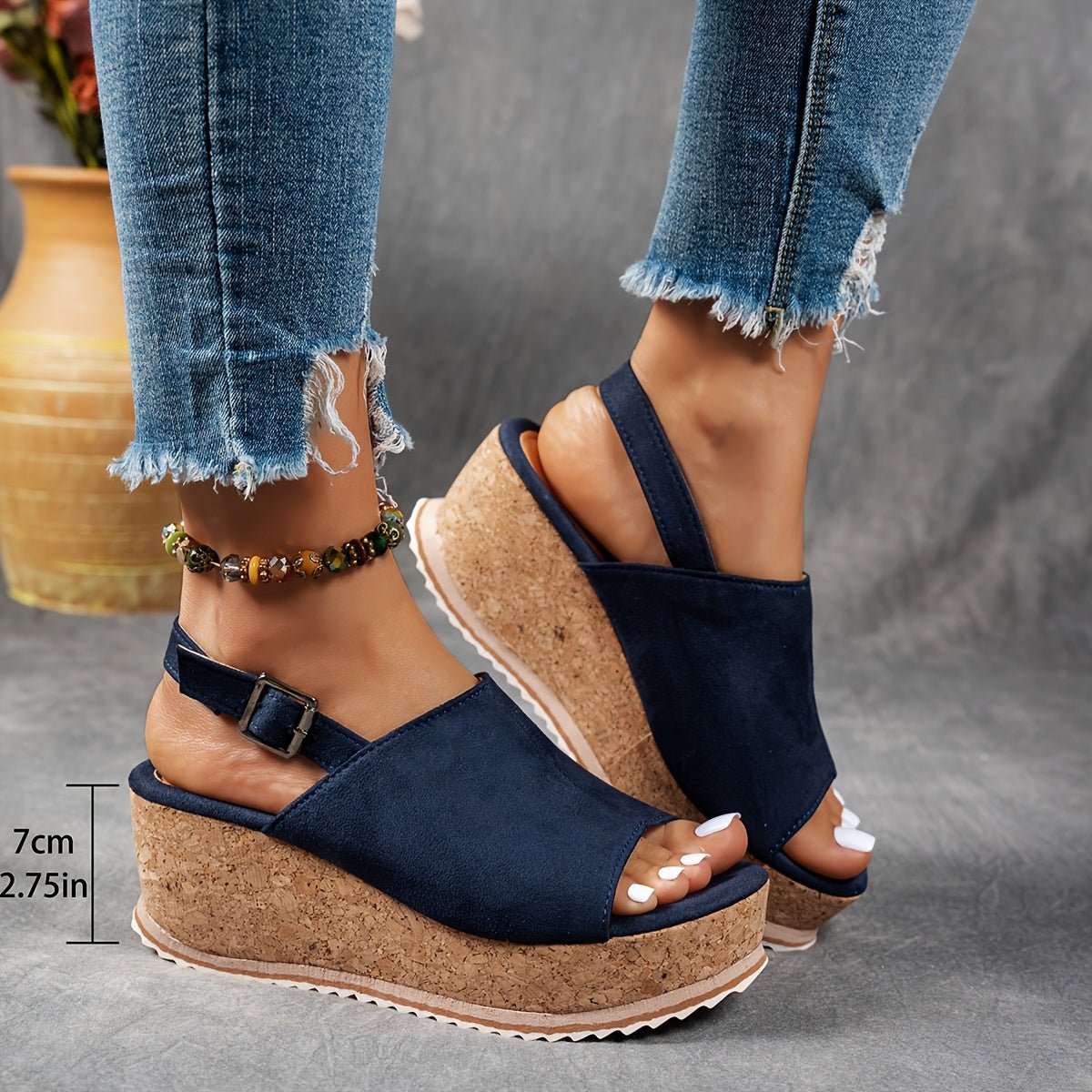 Amelia | Sandalias de cuña y plataforma con estampado leopardo y hebilla