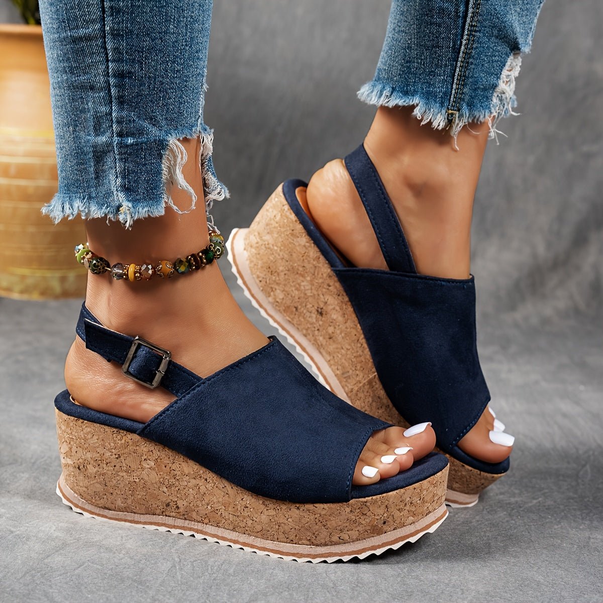 Amelia | Sandalias de cuña y plataforma con estampado leopardo y hebilla