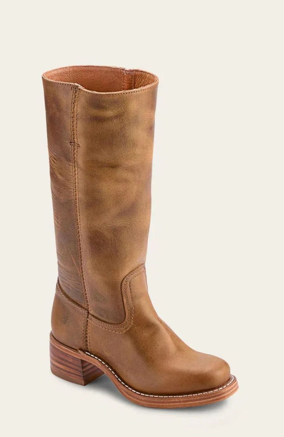 Aria | Classic mid-calf western boots for women with a stacked heel
