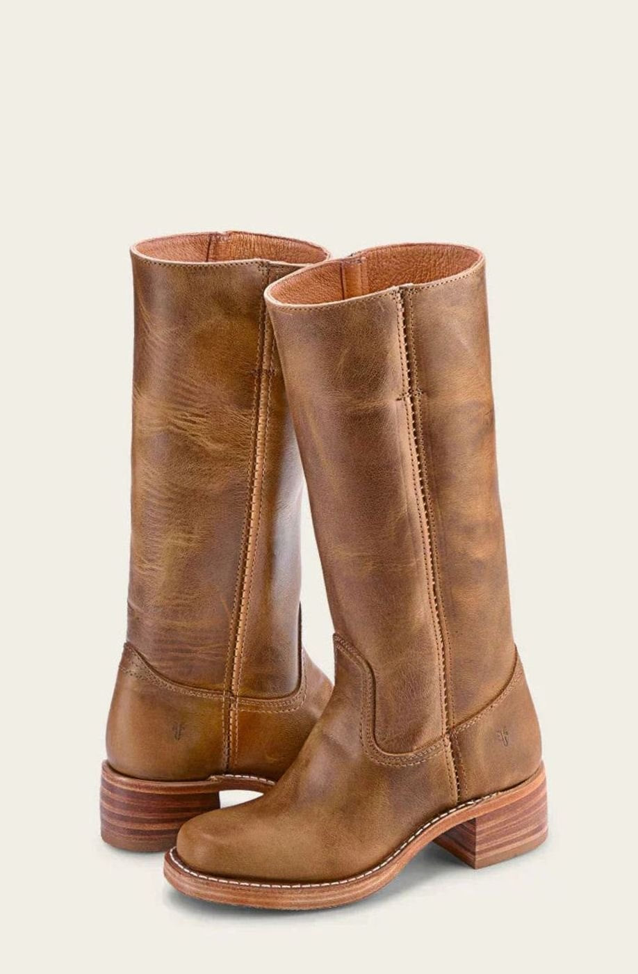 Aria | Classic mid-calf western boots for women with a stacked heel