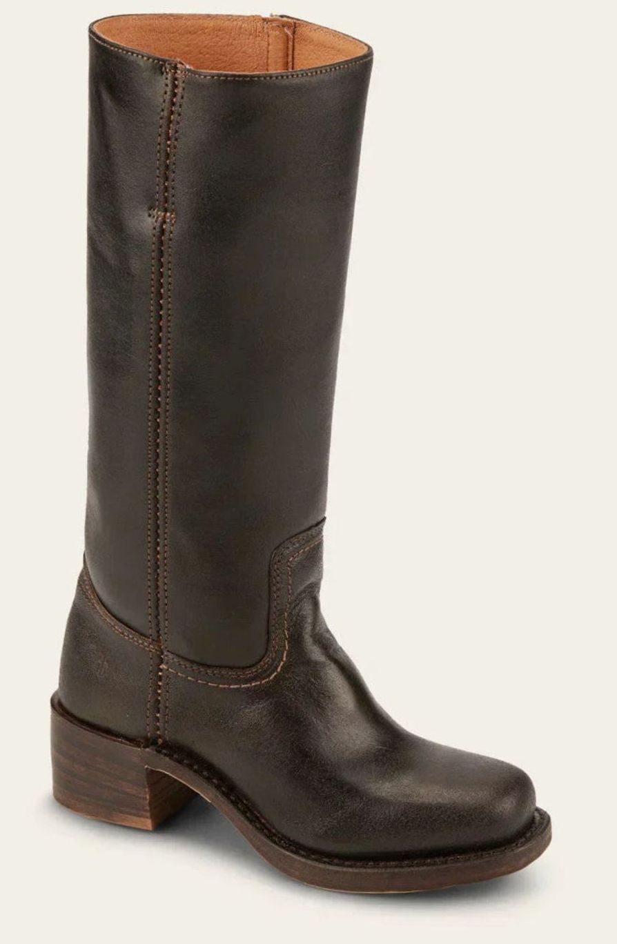 Aria | Classic mid-calf western boots for women with a stacked heel