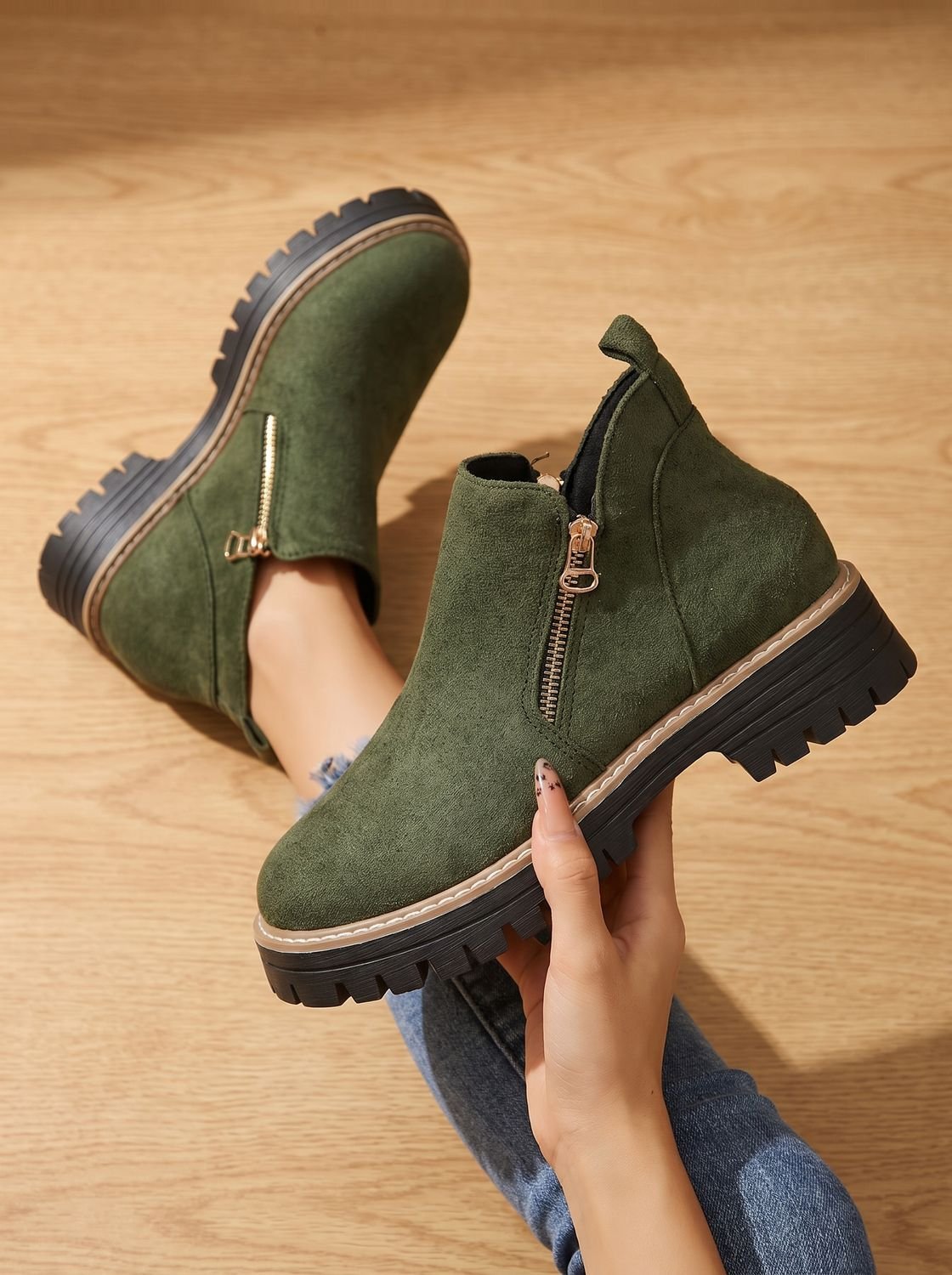 Amelia | Botines ortopédicos para mujer con estampado leopardo y cremallera lateral