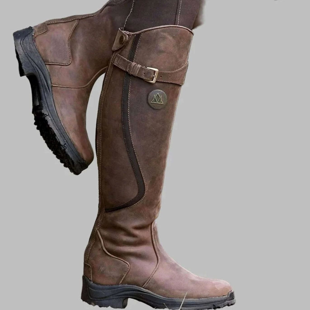 Sophia | Women's knee-high leather orthopedic boots with buckle