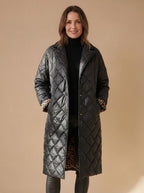 Mia | Women's Quilted Winter Coat with Diamond Stitching and Mid-Length Cut