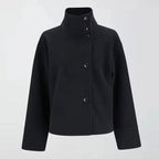 Emma | Abrigo de invierno corto de mezcla de lana con botones y cuello alto para mujer