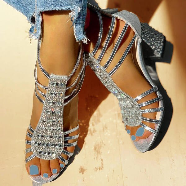 Harper | Embellished strappy block-heel sandals
